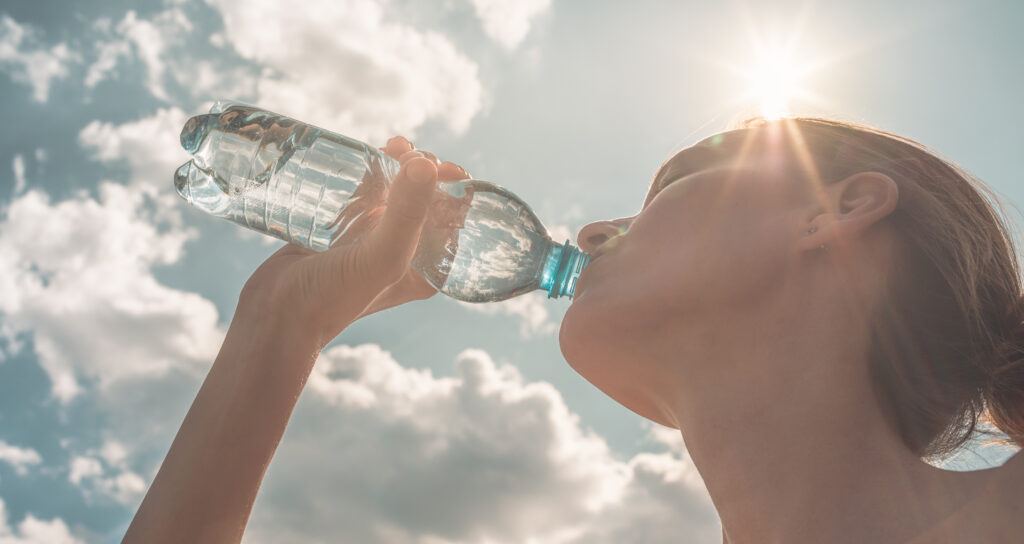woman drinking water
